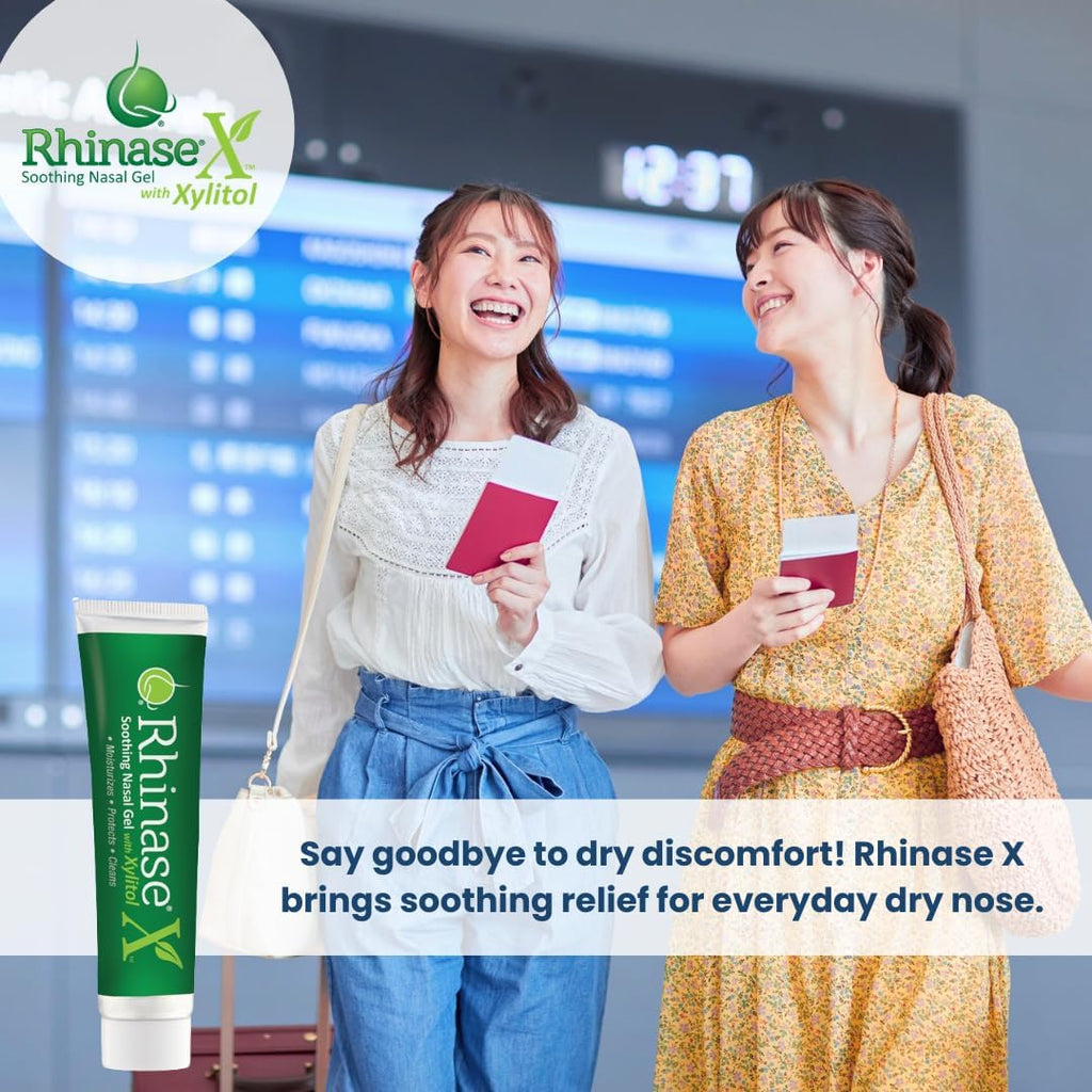 Rhinase X Nasal Gel | Less Sneezing, Itchiness, Nasal drip and Congestion | Mores Than Just Saline | Now with Xylitol | Long Lasting Symptom Relief from Nasal Dryness | (1 oz.)