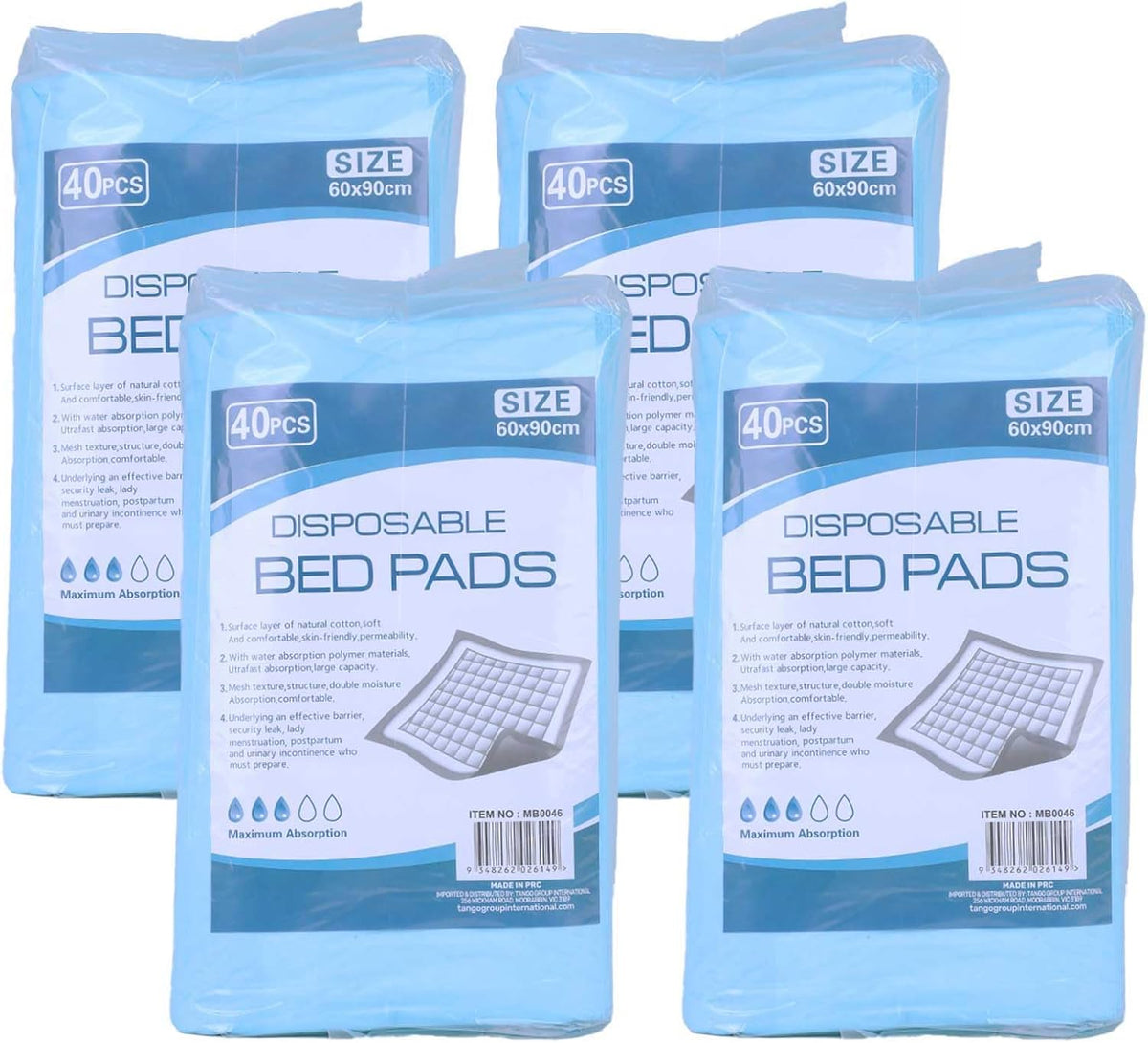 160PCS Adult Disposable Economy Pads Large Size, 90x60CM Thicken Adult Incontinence Disposable Bed Pee Underpads (160PCS)