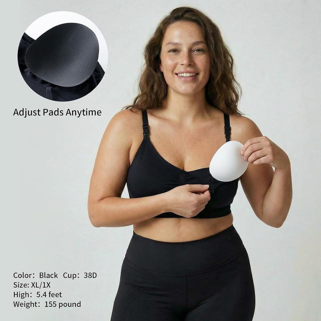 Under Control Nursing Bra 4-Pack - Wireless Maternity & Sleep Bra with Removable Pads - Comfortable Breastfeeding Bra (S-2XL)