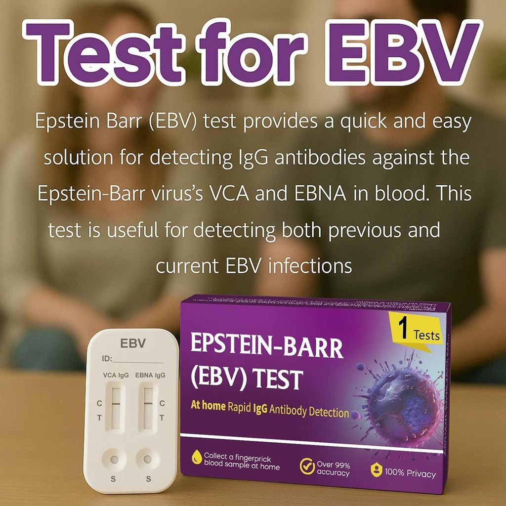 EBV at-Home Test Kit | Detects IgG Response to VCA & EBNA | 15-Minute Rapid Result | Easy Fingerstick Sample