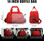 SeaRock 14 inch Small Gym Bag for Men & Women, Mini Duffle Bag with Shoe Compartment, Carry On Duffel Bag for Travel Sports, Red