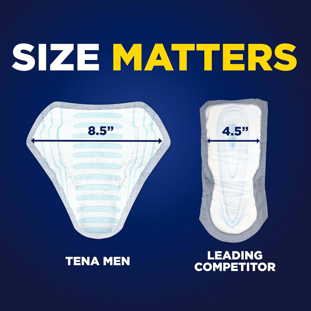 Tena Men Overnight Guards, Incontinence Pads for Men, 30 ct | Engineered to fit the male anatomy, these discreet, cup-shaped male guards help manage heavier bladder leaks, odor & wetness