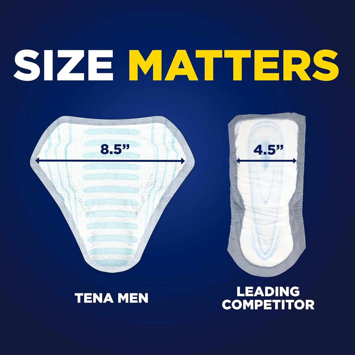 Tena Men Overnight Guards, Incontinence Pads for Men, 30 ct | Engineered to fit the male anatomy, these discreet, cup-shaped male guards help manage heavier bladder leaks, odor & wetness