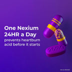 Nexium 24HR Acid Reducer Heartburn Relief Capsules, 42 Count | All-Day and All-Night Protection from Frequent Heartburn, Heartburn Medicine with Esomeprazole Magnesium