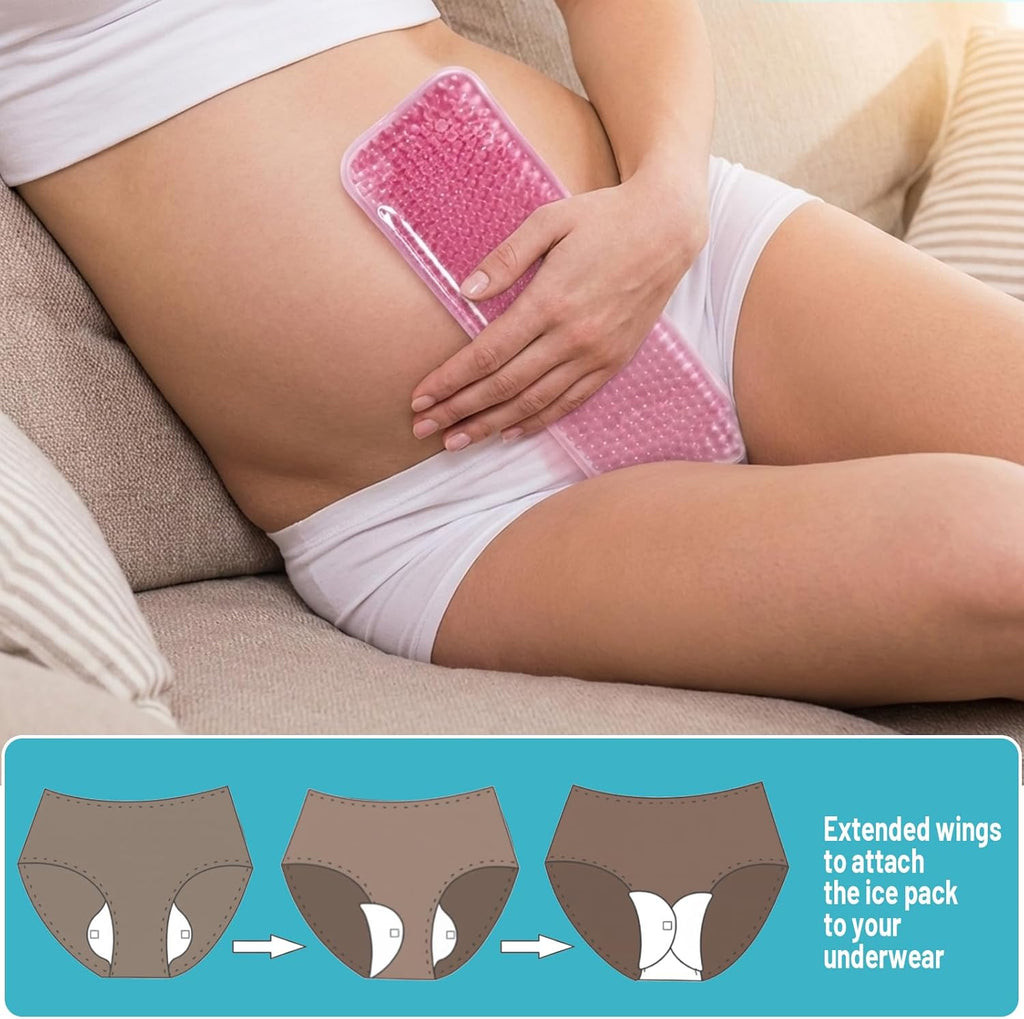 2 Pcs Postpartum Care Perineal Ice Pack, Maternity Pads for Post Partum Care, Hemorrhoid Treatment and Postpartum Essentials,Reusable Cooling Pads