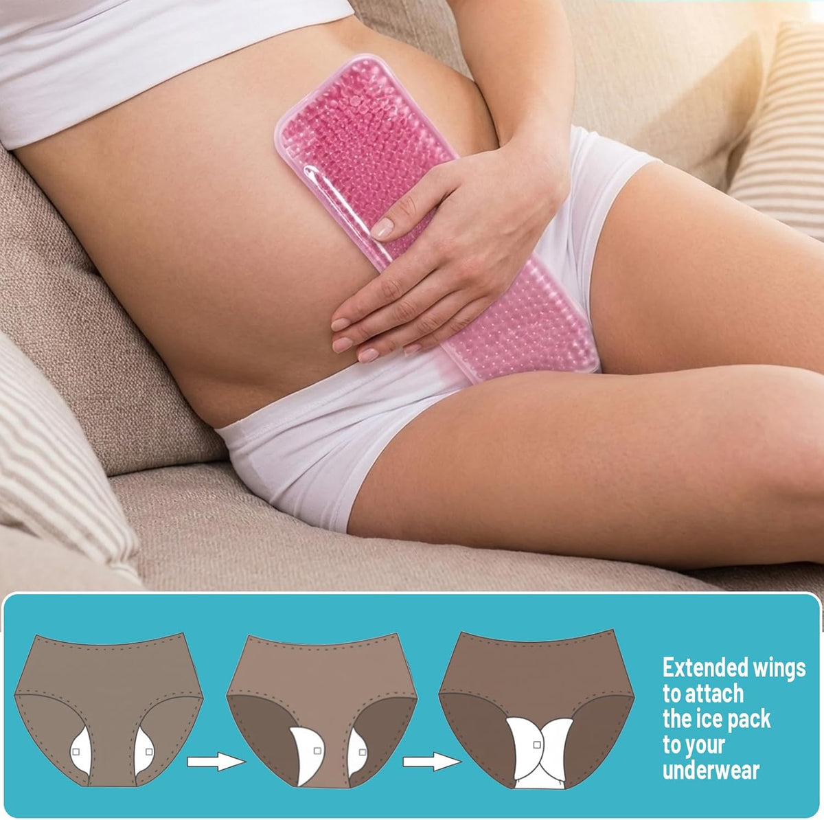 2 Pcs Postpartum Care Perineal Ice Pack, Maternity Pads for Post Partum Care, Hemorrhoid Treatment and Postpartum Essentials,Reusable Cooling Pads