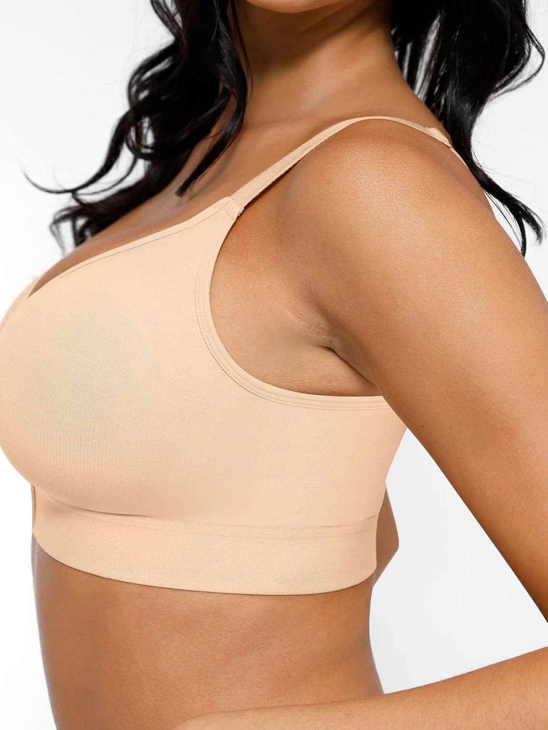 Bra for Women Front Closure Bras Full Coverage with Adjustable Straps | Wire-Free Feeding Bra for Feeding Mothers, Post Surgery Bras for Recovery & Support (S, Dark Skin)