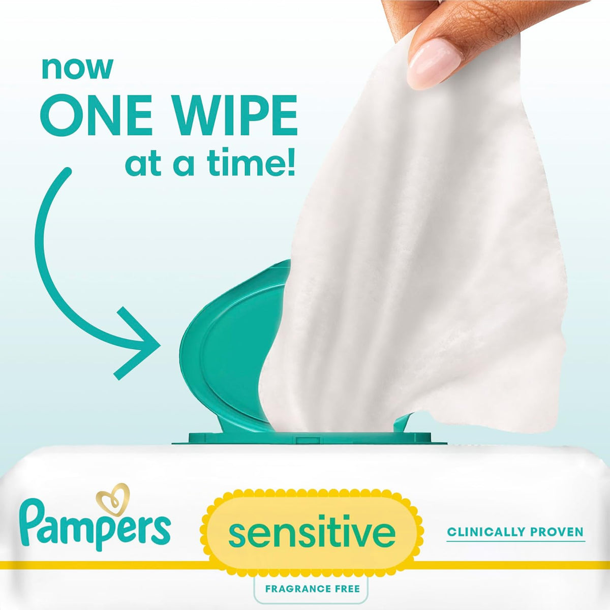 Pampers Sensitive Baby Wipes, Clinically Proven, Fragrance Free, Unscented, Water Based, Hypoallergenic, Multi-Use, Hand Wipes 1344 Wipes Total (24X Flip-Top Packs) [Packaging May Vary]
