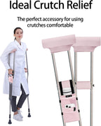 Crutches Padding & Crutch Bag (5 PCS) - Crutch Pads for Armpits and Hand Grips Water-Resistant Pouch for Crutches Crutch Cushions Crutches Accessories for Men, Women