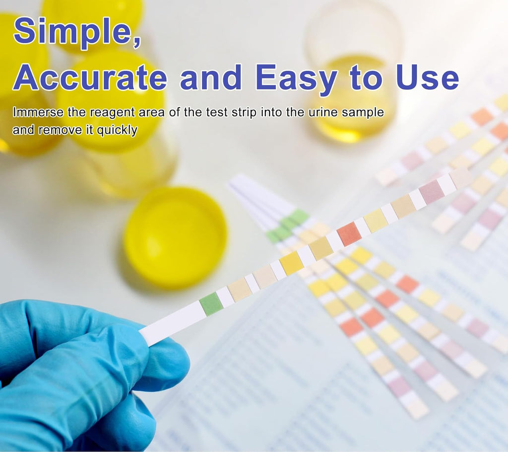 JUMXSRLE Urinalysis Test Strips, 14 Parameter Urine Test Strips, Accurate Results, Urinalysis Home Testing Stick Kit to Help Monitor Your Health, Urine Strips DipstickTests