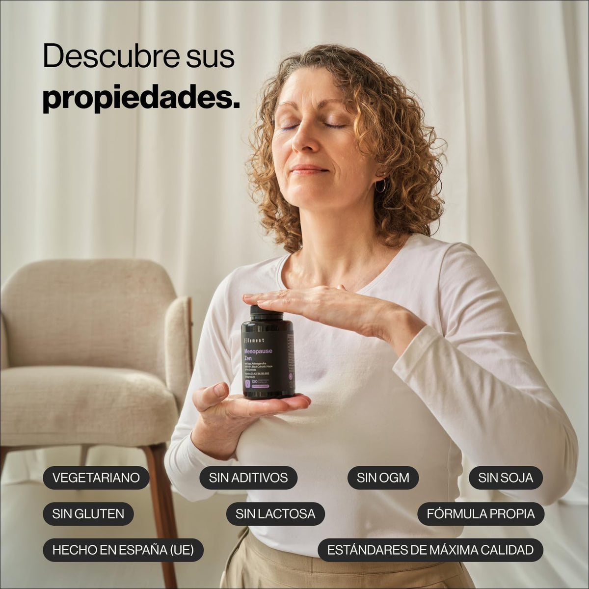 Day & Night Menopause Formula - 11 Active Ingredients: Sage, Ashwagandha KSM-66, Hops, Pine, Black Cohosh, Vitamins D3 K2 B6 B9 B12 and Magnesium - 120 Capsules, Soy Free - Zen Menopause