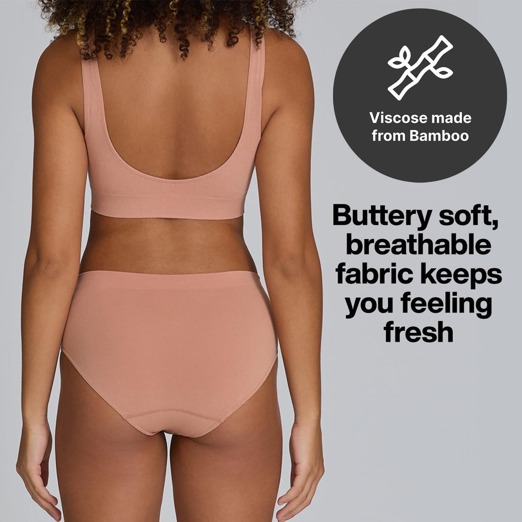 STEP ONE Smoothfit Bra. 3 Pack. Ultra-Soft Women's Everyday Bra, Lifts & Supports and Feels Invisible on, Breathable Bamboo Moisture Wicking with Removable Cups