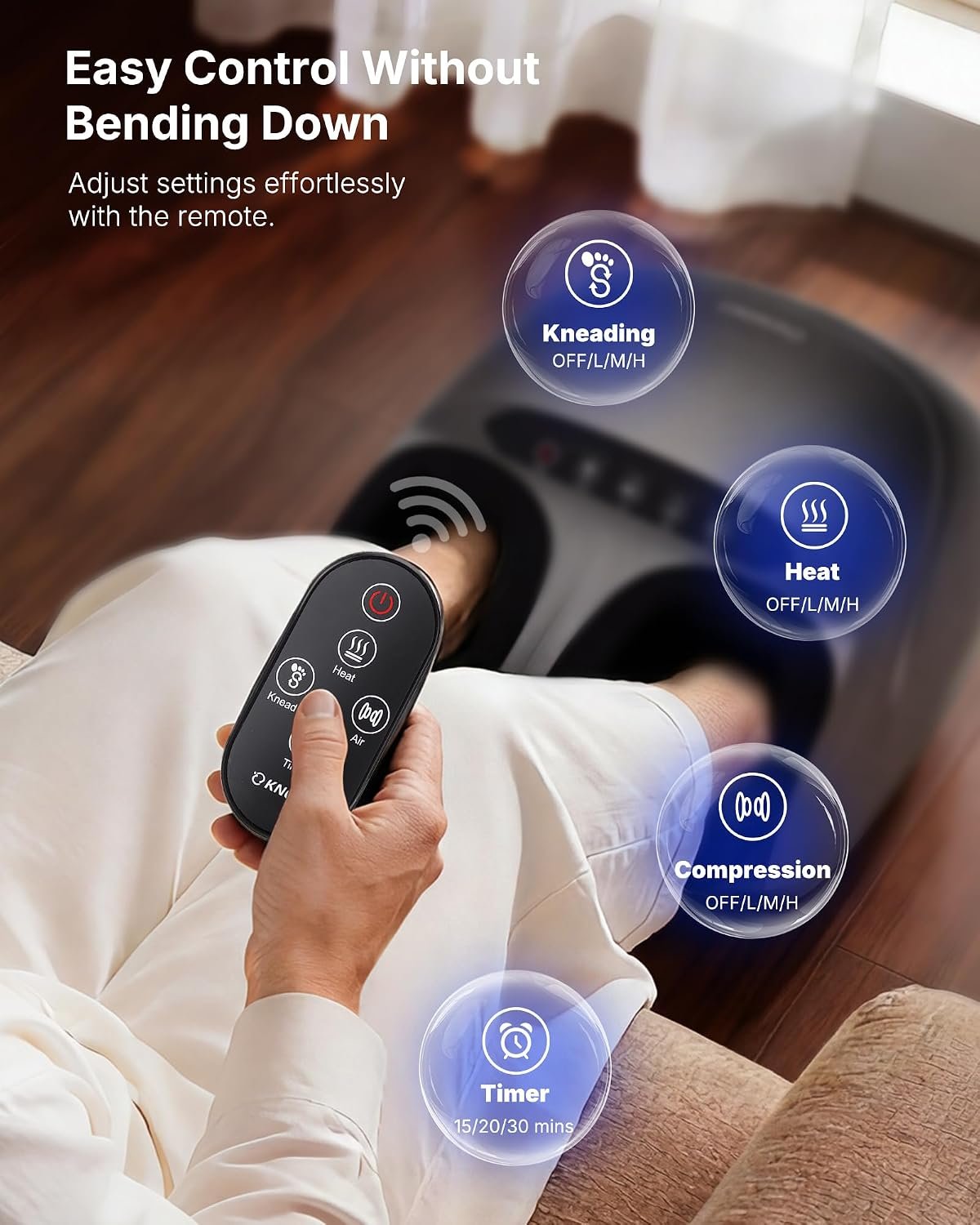 KNQZE Shiatsu Foot Massager with Heat for Plantar Fasciitis, FSA Eligible