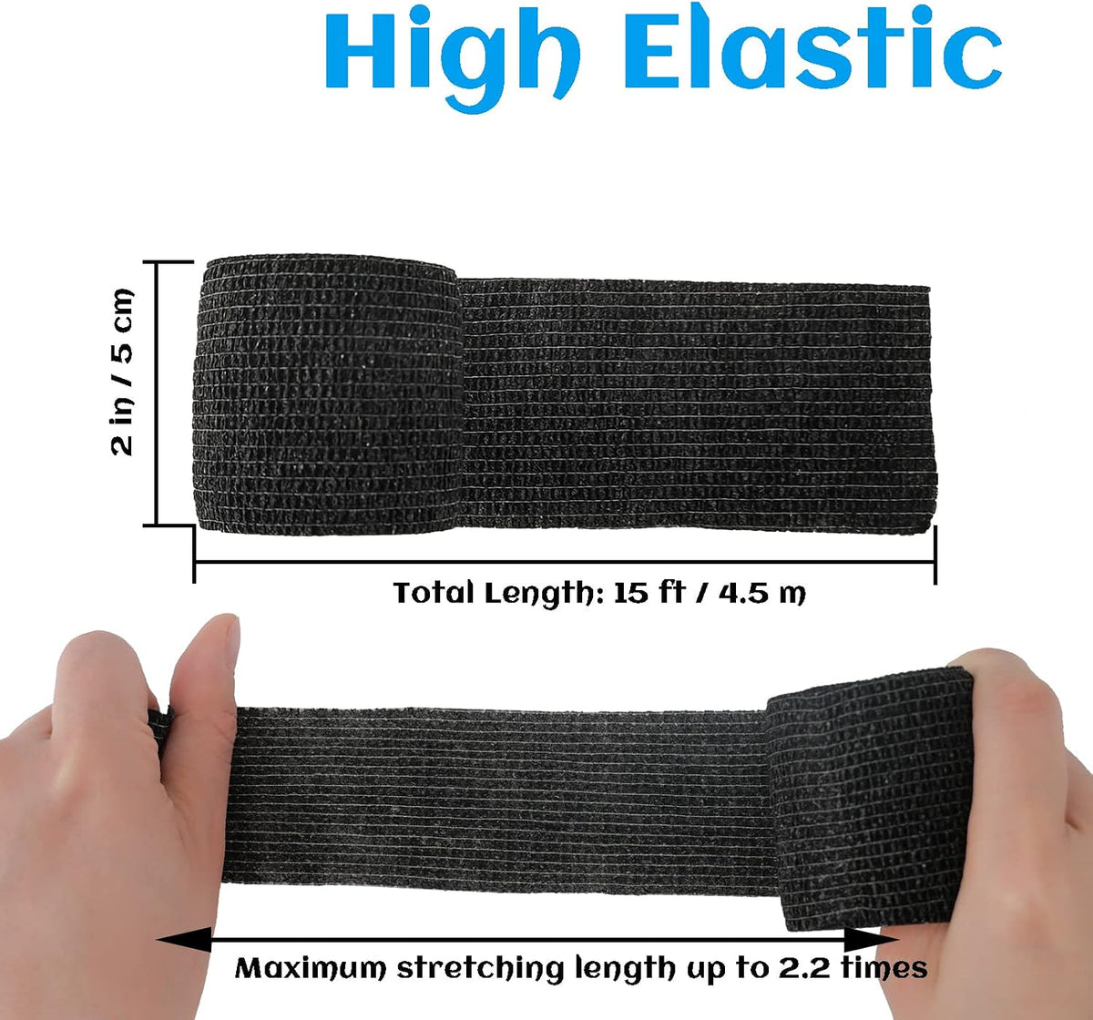 24 Pack Self Adhesive Bandage Wrap 2 Inch, Athletic Elastic Non Woven Cohesive Bandage for Sports, Wrist, Ankle Sprains, Swelling and Vet Wrap (Rainbow)
