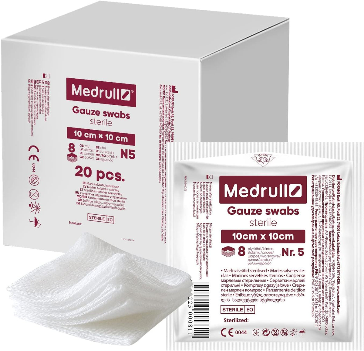 Medrull Wound Dressings and Gauze Sterile 10 cm 5 pieces
