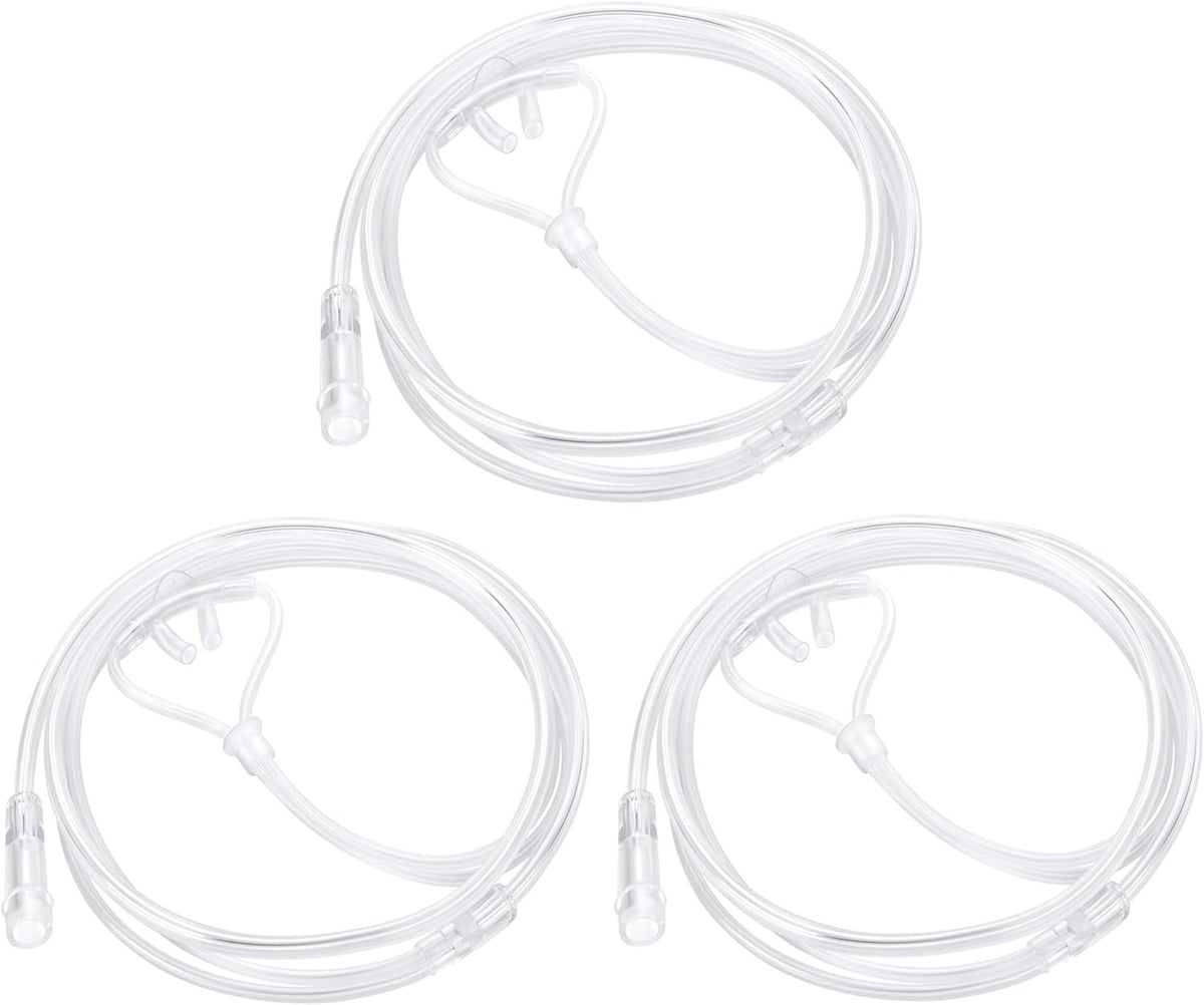 3 Pack 4Ft Oxygen Nasal Cannula，High Flow Lightweight, Transparent | Curved Nose Piece, High Flow, Lightweight, Transparent