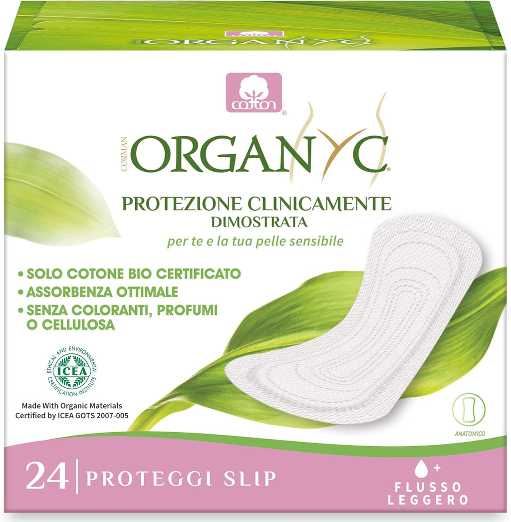 Organyc 100% Organic Cotton Panty Liners for Sensitive Skin, 24 count