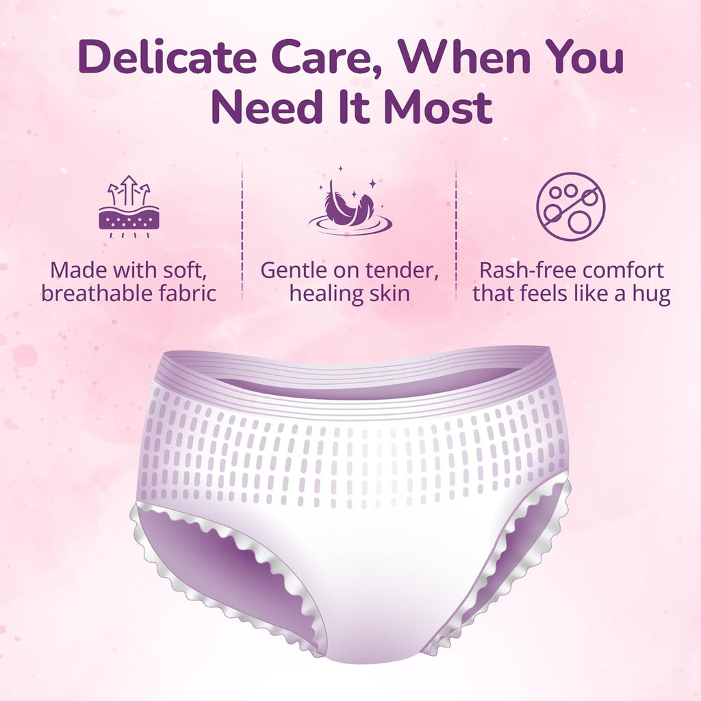 Evereve Maternity Period Panties for Women, (XXL-XXXL), 10 Pcs, Postpartum Heavy Flow Bleeding, 360 Degree Leak Protection, 3X Absorption, Soft Breathable Disposable Panties for Postnatal Recovery