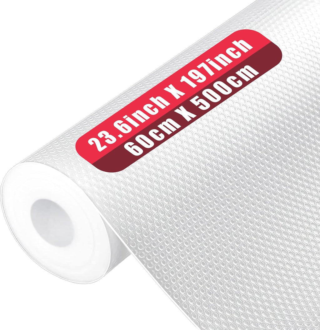 Shelf Liner Non Adhesive Cabinet Liners Washable EVA Plastic Drawer Liner Cupboard Pad for Kitchen Pantry Sink (60 * 500cm)