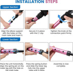 Forearm Crutches Spring Assist Crutches for Adults Not a Pair | Height Adjustable, Comfortable, Arm Crutches Forearm with Anti-Slip Tips,Walking Crutches with Cuffs for Seniors Rehab, Pink