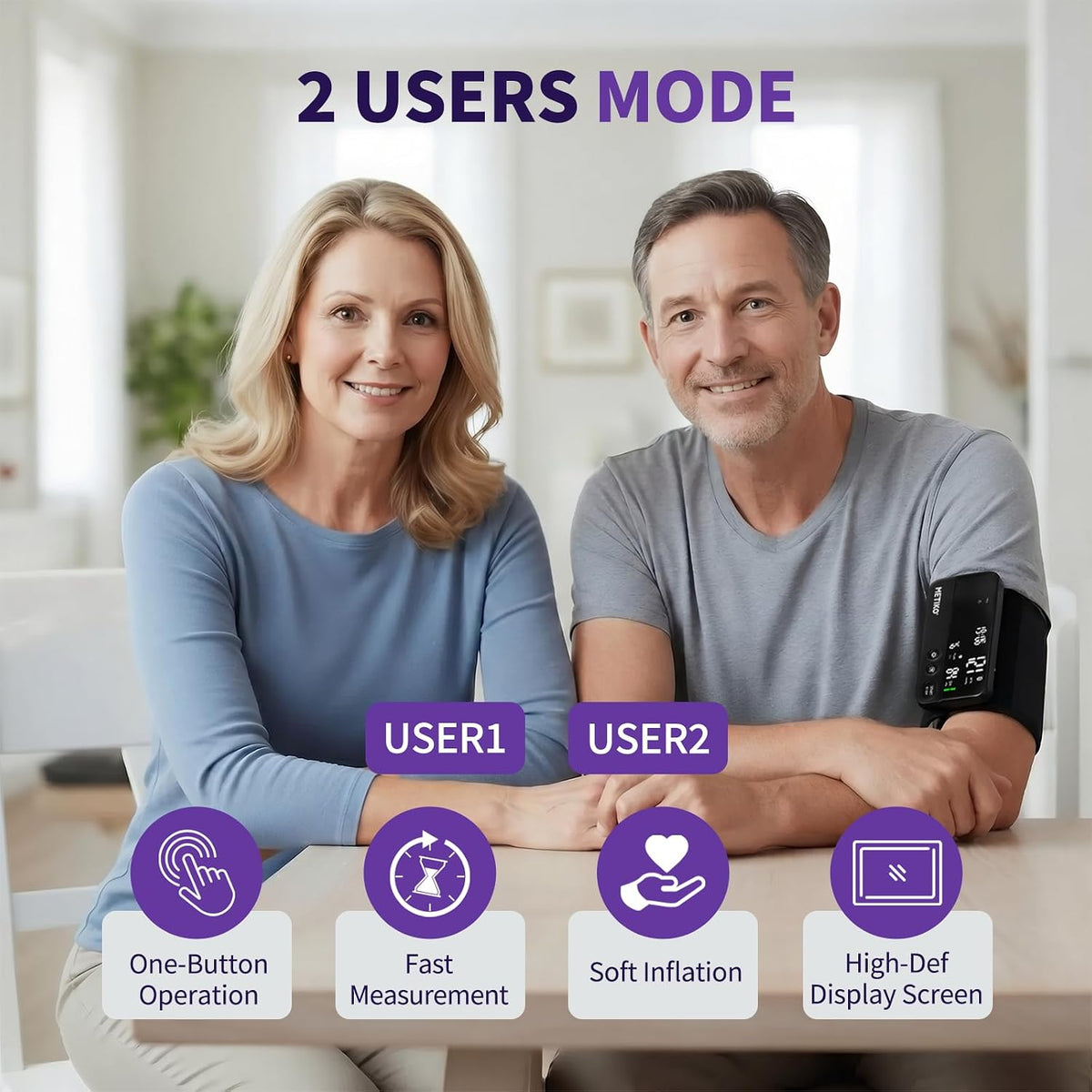 Wireless Blood Pressure Monitor Upper Arm Bluetooth Blood Pressure Machine, Ultralight Portable Rechargeable Blood Pressure Monitor, App Enabled iOS/Android BP Machine Cuff