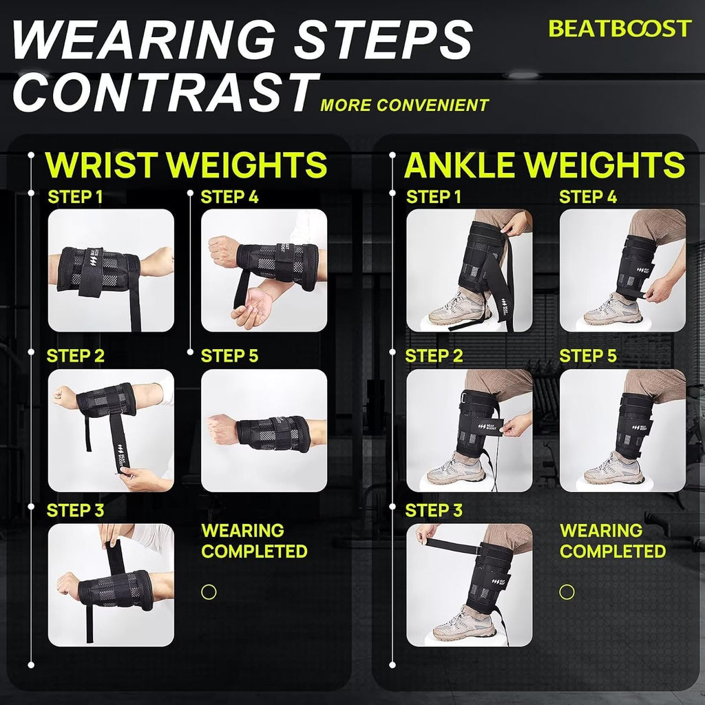 Ankle Wrist Weights 5lb/10lb/15lb/20lb/25lb/30lb Adjustable Leg Arm Weights for Men Walking Pilates Exercise Workout Gym Aerobics