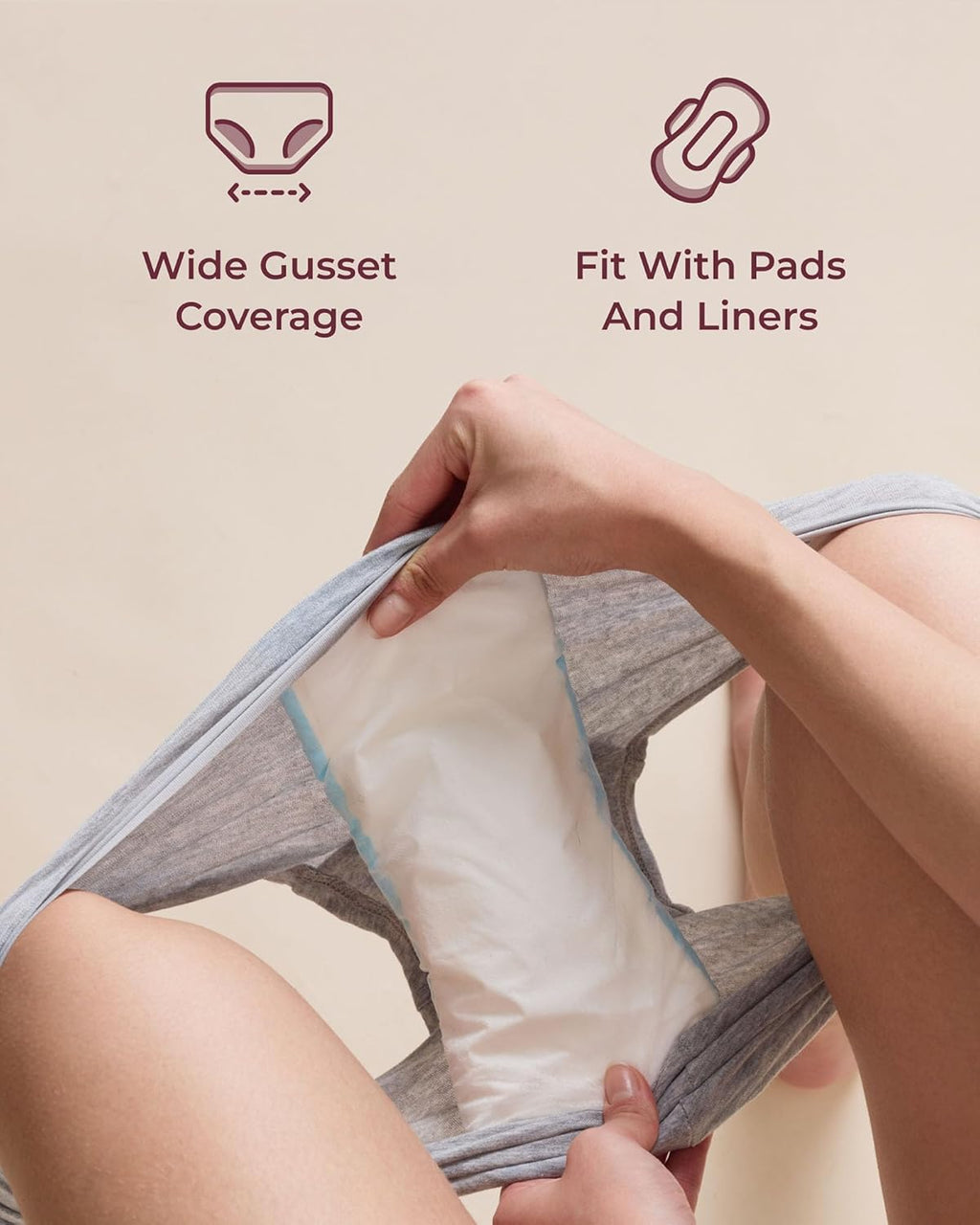 Momcozy 7 Pcs 100% Cotton Postpartum Underwear for Women, Breathable Mid-High Waist Disposable Underwear with Wide Gusset