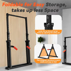 WATBKHE Power Tower Pull Up Dip Station Foldable, Pull Up Bar Station Adjustable, Multi-Function Home Gym, Strength Training Fitness Equipment, Triangular Design, for Home Outdoor