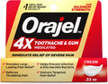 Orajel 4X for Toothache & Gum Pain: Severe Cream Tube 0.33oz- From Oral Pain Relief Brand