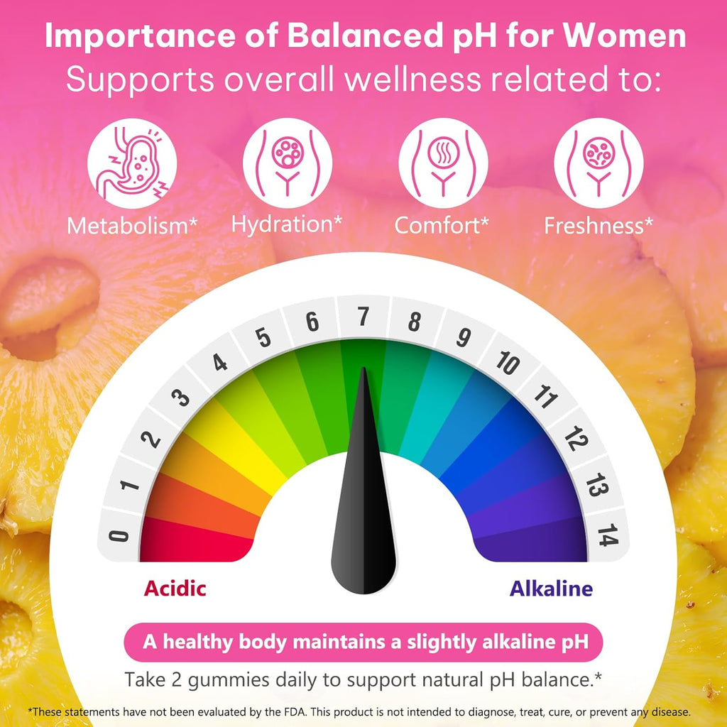 Probiotic Gummies for Women 60 PCS, pH Balance, Supports Gut Health and Immune System, Prebiotic and Lactobacilli Blend
