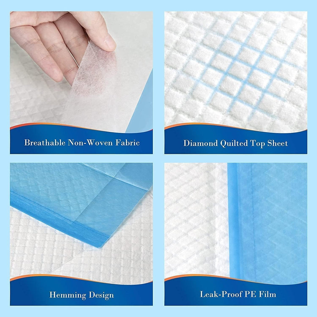 TenTabs Classic Disposable Underpads (60 x 90 cm) High Absorbency Bed Protector Sheets for Adult Incontinence, Waterproof Mattress Protection Pads for Elderly, Hospital & Home Care Use (Pack of 10)