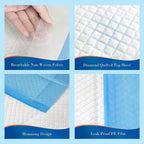 TenTabs Classic Disposable Underpads (60 x 90 cm) High Absorbency Bed Protector Sheets for Adult Incontinence, Waterproof Mattress Protection Pads for Elderly, Hospital & Home Care Use (Pack of 10)