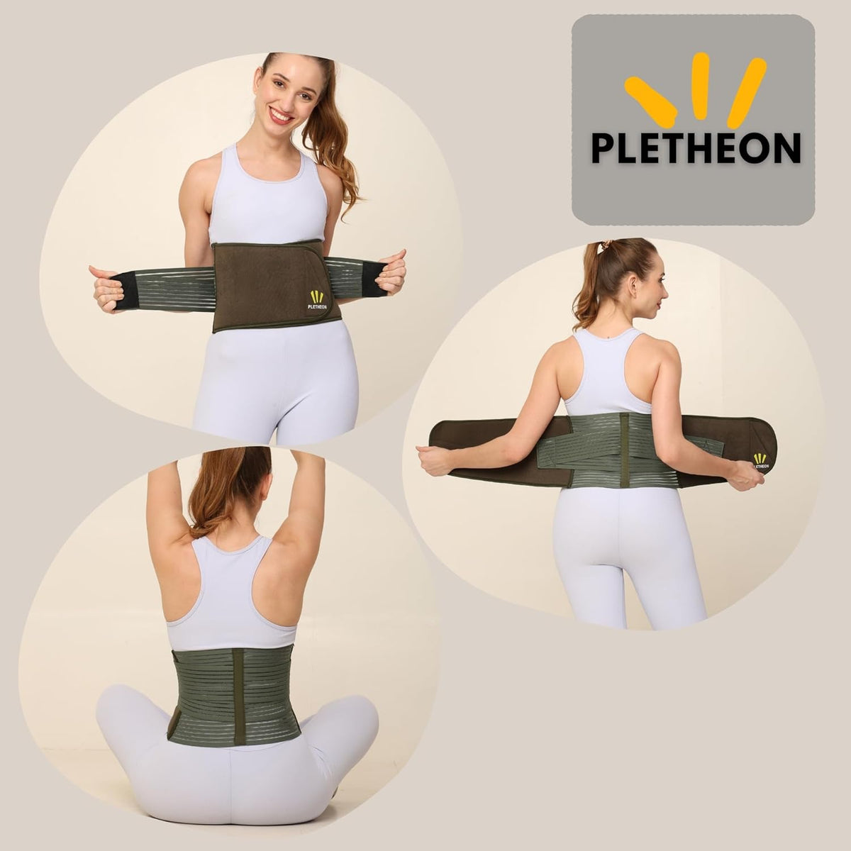 PLETHEON Post Pregnancy Belt Green – After Delivery Abdominal Support Belt | Postpartum Tummy Tucker | Waist & Back Support | Adjustable Compression Wrap