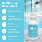 Ear Oil Drops | Garlic Mullein Ear Drops for Clogged Ears, Ear Infection, Ear Wax Removal Drops, Itchy Ears & Earache Drops | Swimmers Ear Drops For Swimmers | Sweet Oil For Ears | Ear Tinnitus Relief