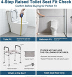 HOMLAND Toilet Seat Risers for Seniors with Handles, Dual-Crossbar, 400lb | Adjustable Height and Width, Padded Seat, Aluminum Reinforced Frame, Raised Handicap Elevated Toilet Seat Fit Any Toilet