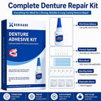 Dental Lab Instant Bonding Denture Adhesive Kit - Denture Repair Glue 1oz for Dentures & Lab Tools, Cracks, Gaps & Loose Teeth | Fast-Setting, Long-Lasting Hold | Safe, No Irritating Odor