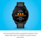 Garmin Forerunner® 165, Running Smartwatch, 43mm, Black | Essential Training & Recovery Features, Built-In GPS for Distance, Pace & Speed, Garmin Coach, Daily Suggested Workouts