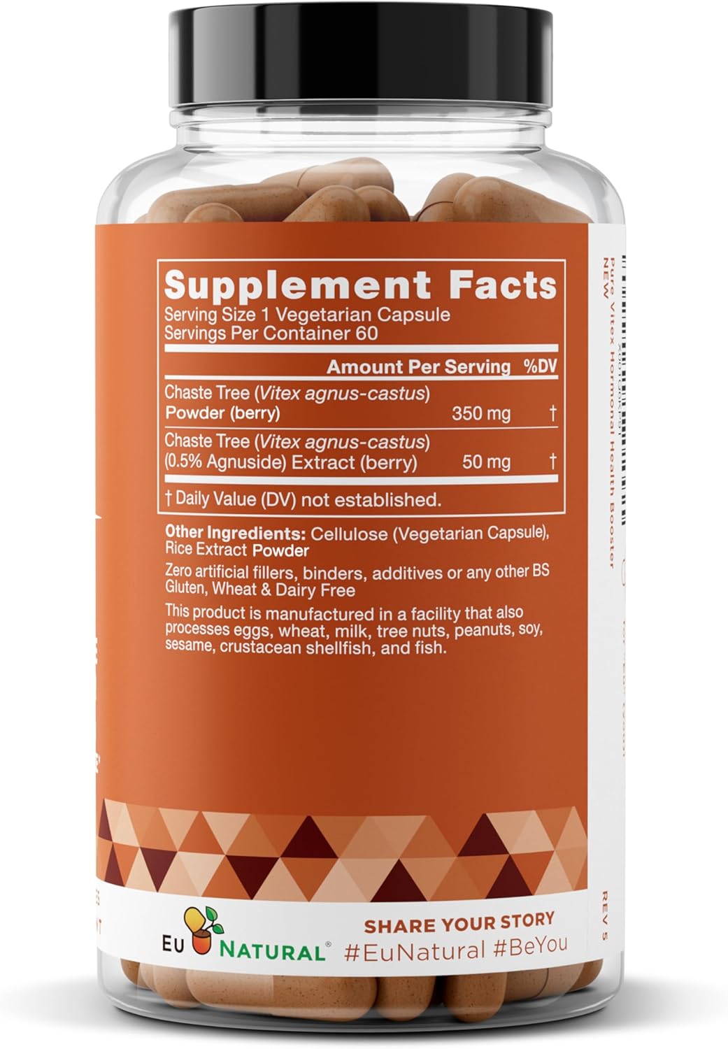 Natural VITEX Pure 400 MG Chasteberry Dietary Supplements 60 capsules