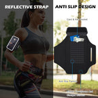 GUZACK Running Armband with Zipper Pouch, Running Phone Holder,Up to 6.9" | Card Slot, Anti-Drop Buckle, Breathable, Sports Arm Holder for iPhone Galaxy, Phone Holder for Running Gym Workouts Jogging