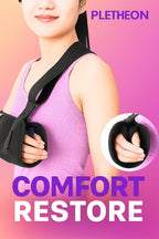 PLETHEON Arm Sling for Arm & Shoulder Support, Adjustable Forearm Sling for Fracture, Injury & Post Surgery Recovery, Breathable & Lightweight, Black, Neoprene (ADULT)