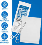 CareStock Abdominal Pads 8x10 in [48-Pack] Sterile ABD Pads, Extra Absorbent, Individually Wrapped, Wound Care First Aid, 24 Count, Pack of 2
