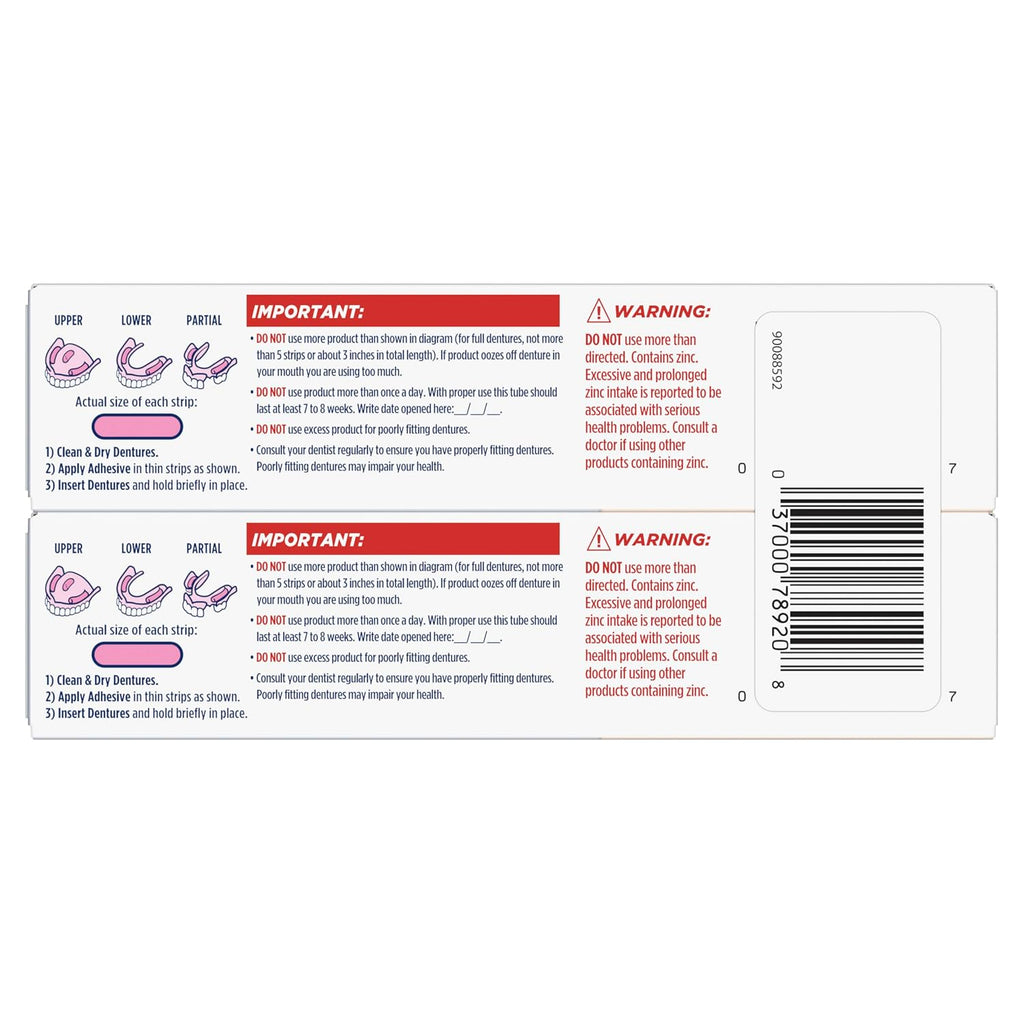 Fixodent Ultra Max Hold Denture Adhesive, White, 2.2 Oz (Pack of 2)