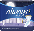 Maxi Overnight Extra Heavy Flow With Wings Unscented Pads