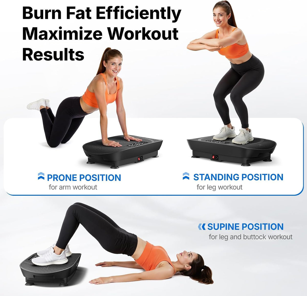 MERACH Vibration Plate Exercise Machine, Curved Vibration Plate for Lymphatic Drainage Weight Loss, Vibrating Plate with Real-Time Calorie Tracking on LED Display, Workout Equipment for Home Women Men