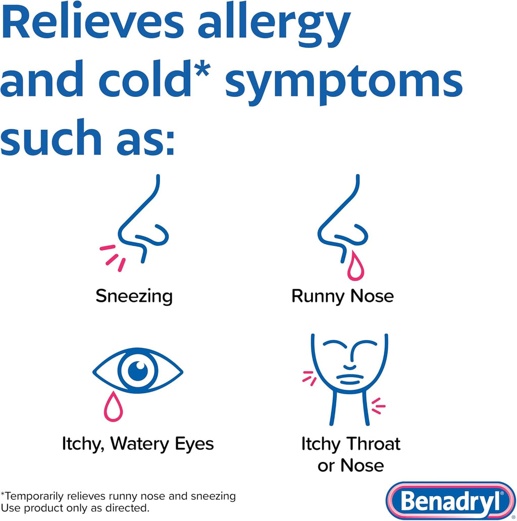 Benadryl Allergy Plus Congestion Ultratabs, 24 ct | Diphenhydramine HCl Antihistamine and Phenylephrine HCl Nasal Decongestant, Allergy & Sinus Congestion Relief Tablets