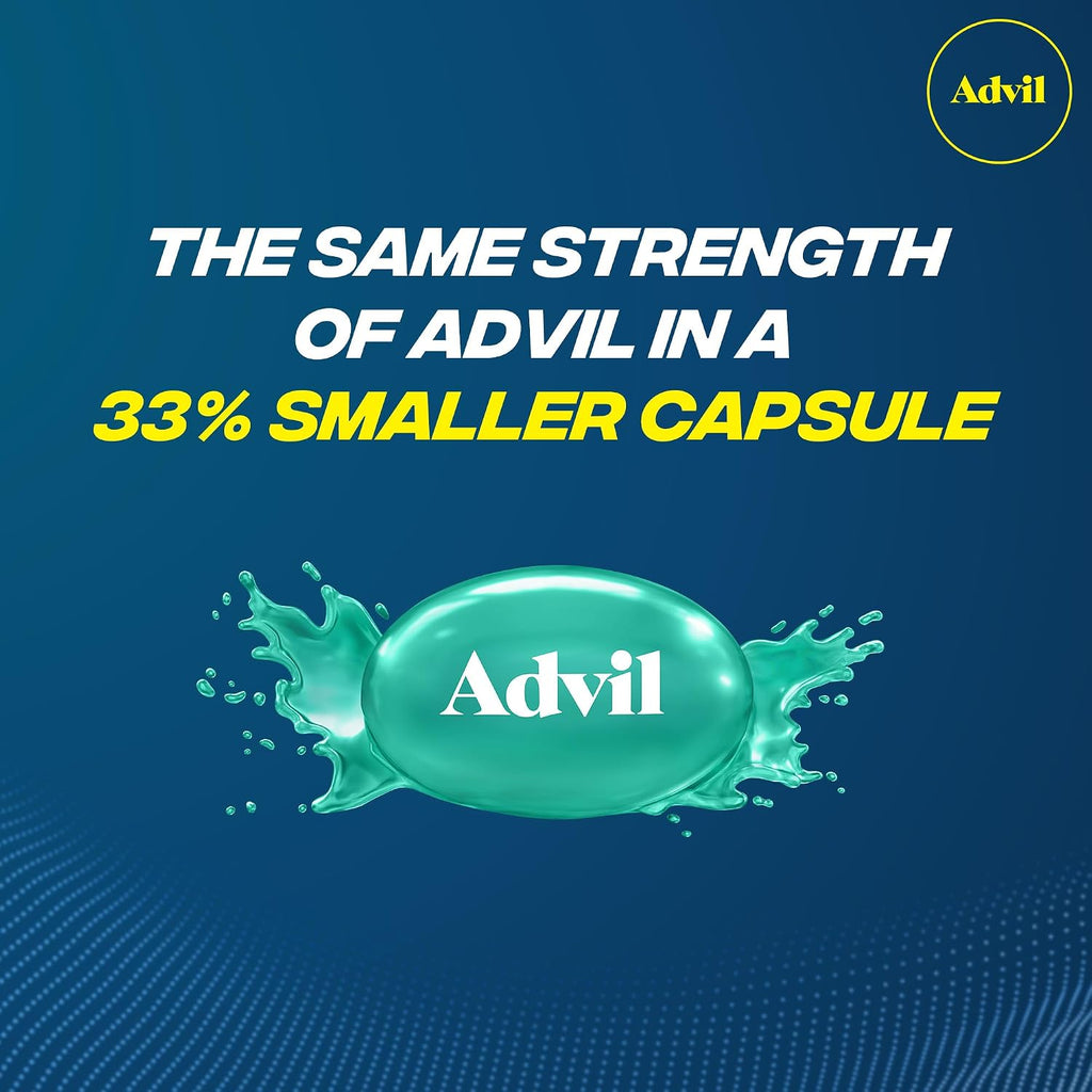 Advil Mini Liqui-Gels, Ibuprofen 200mg, Pain Relief, 8 Count | Relieves Headaches and Arthritis Pain, Reduces Fever, Mini Liqui-Gels, Travel-Size Vial