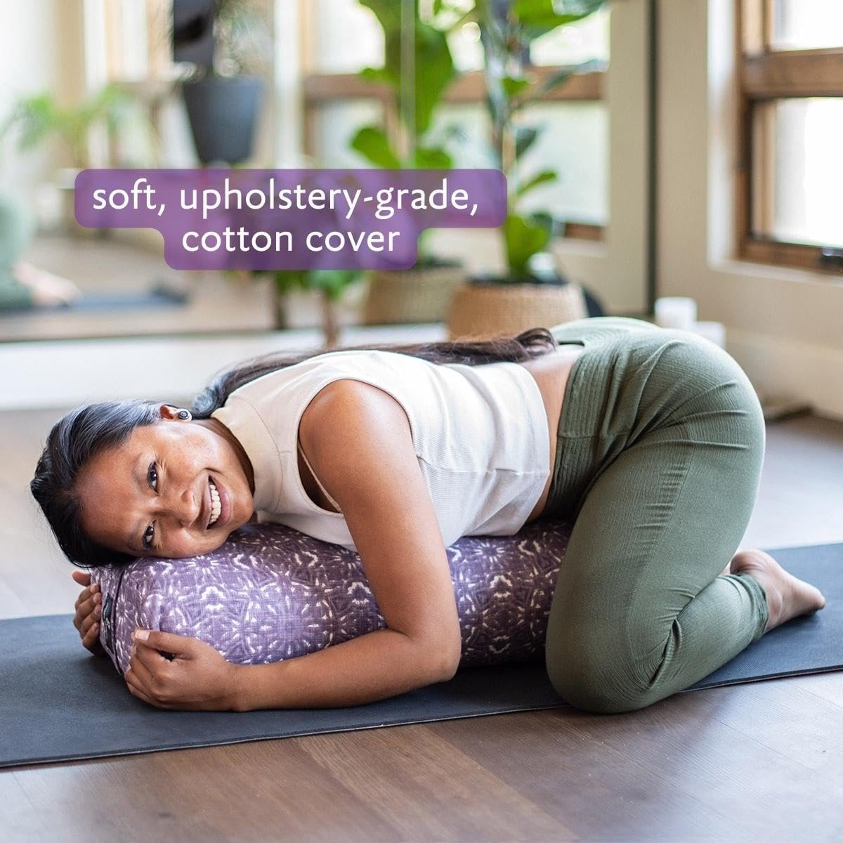 Hugger Mugger Standard Yoga Bolster - Firm, Supportive, Handmade, Durable