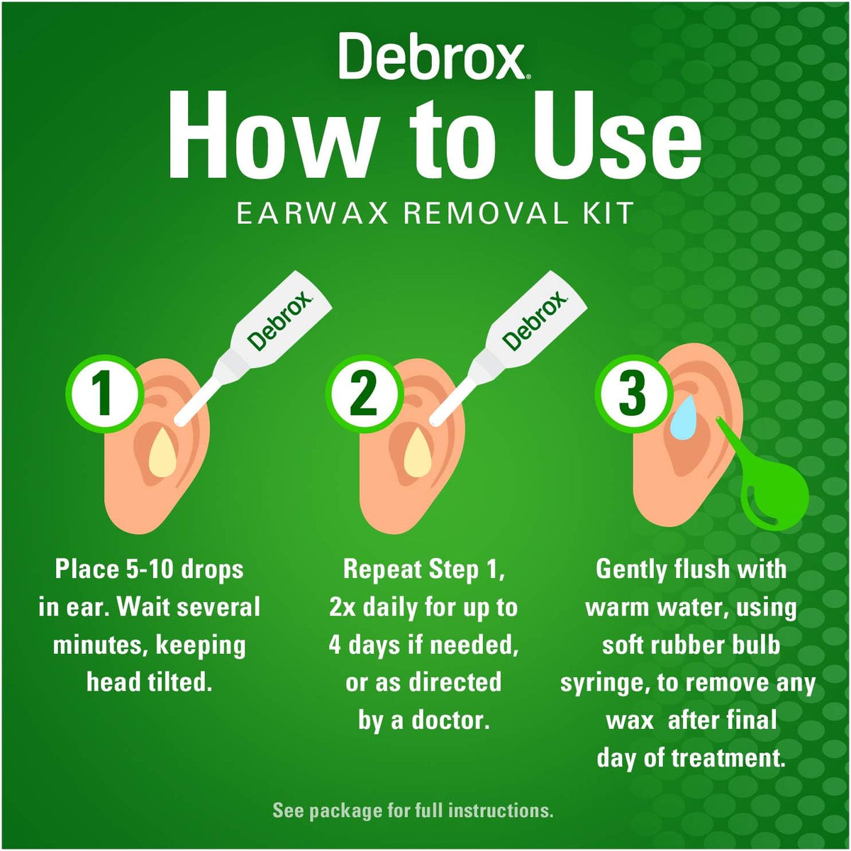 Debrox Ear Wax Removal Kit, Bulb Syringe & 0.5 Fl Oz Removal Ear Drops | Bulb Syringe and Microfoam Ear Drops with Carbamide Peroxide, Safe and Gentle Ear Cleaning Kit, Earwax Remover for Adults