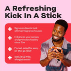 WIZARD WELLNESS Happy Nose Inhaler Stick, Polar Peppermint, 3-Pack | Instant breathing ease & sinus clarity, essential oil aromatherapy, wild mint vapor, drug-free nasal spray alternative