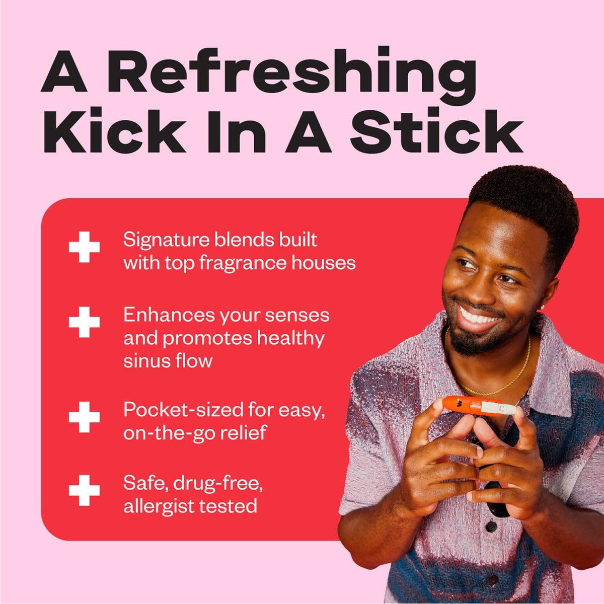 WIZARD WELLNESS Happy Nose Inhaler Stick, Polar Peppermint, 3-Pack | Instant breathing ease & sinus clarity, essential oil aromatherapy, wild mint vapor, drug-free nasal spray alternative